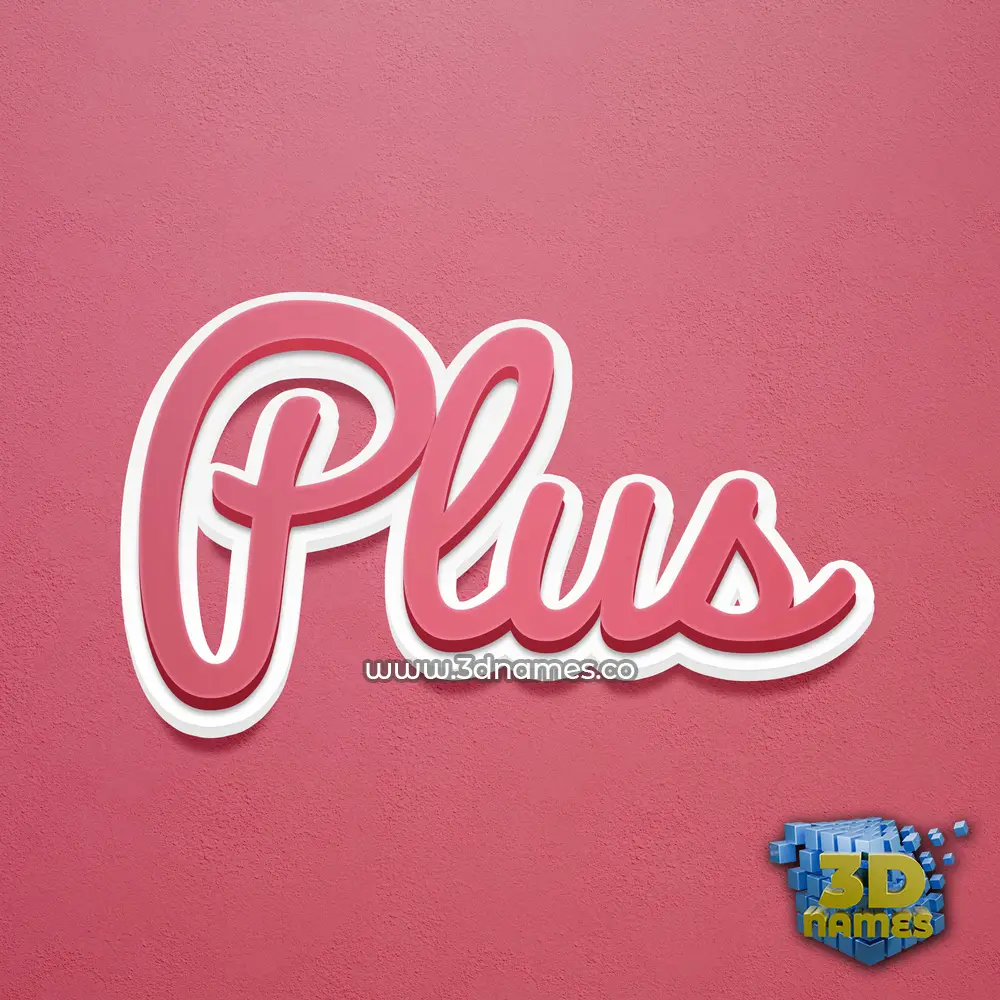 plus in Red Scribble style - 3D name wallpaper
