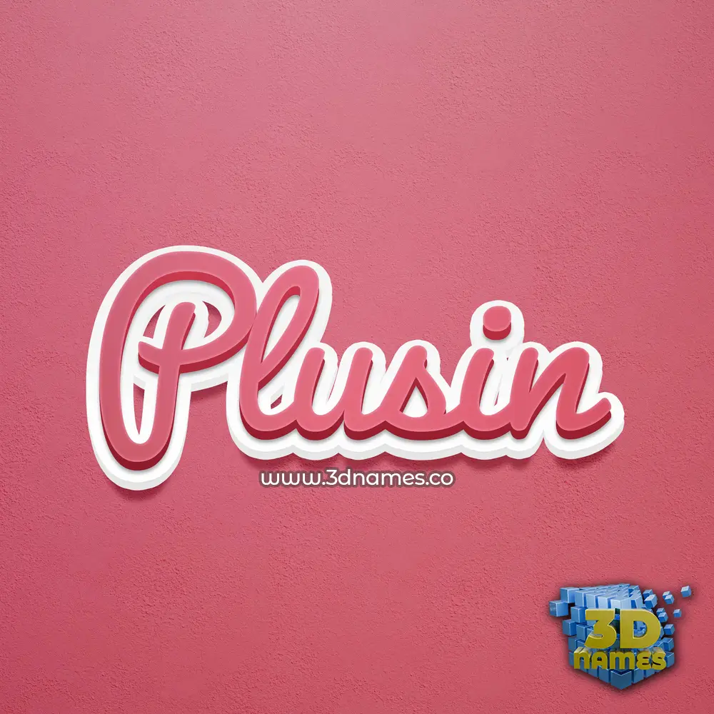 plusin in Red Scribble style - 3D name wallpaper