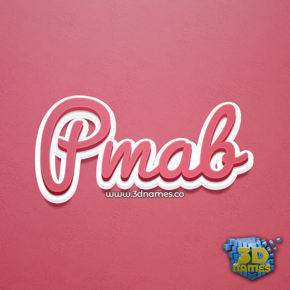 pmab in Red Scribble style - 3D name wallpaper