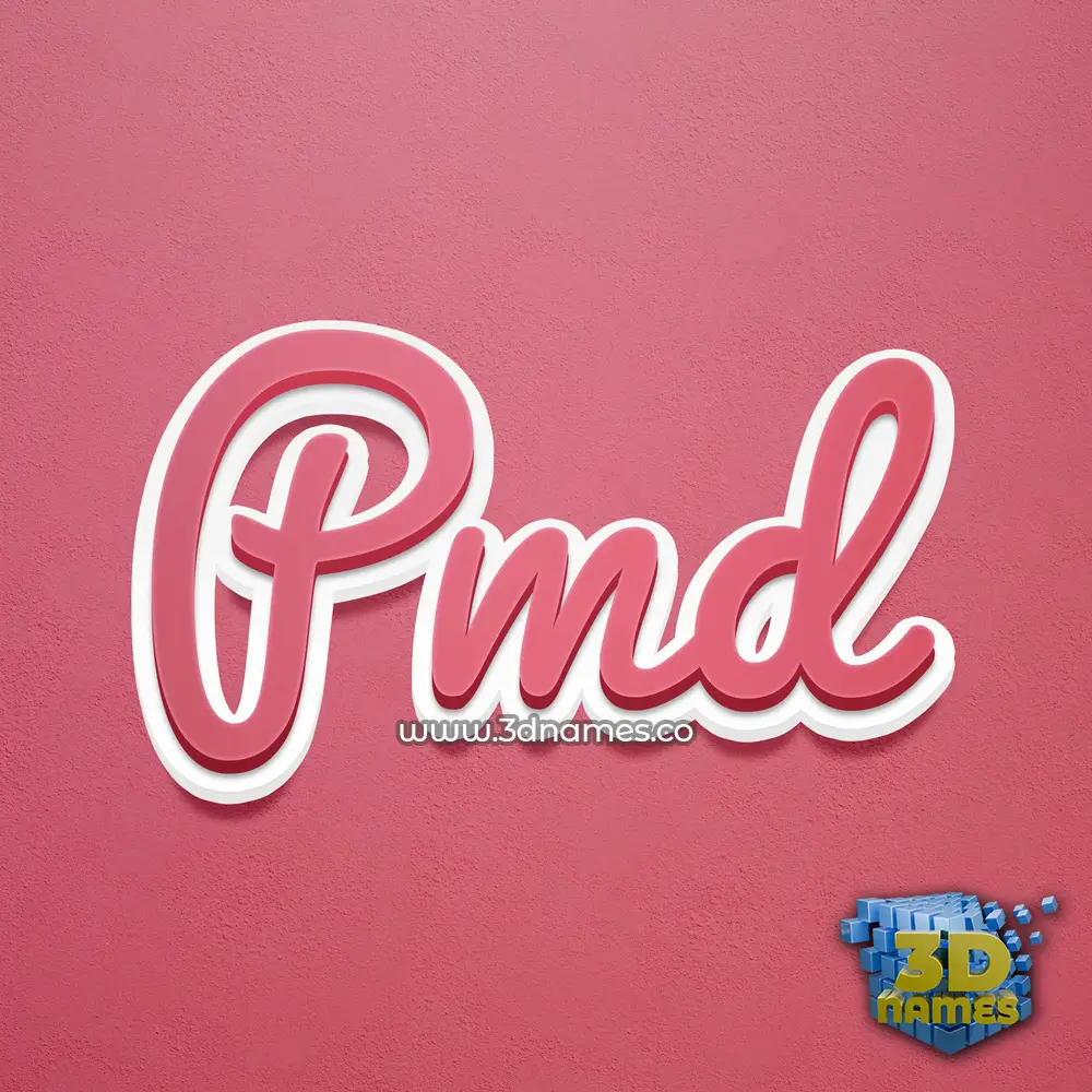 pmd in Red Scribble style - 3D name wallpaper