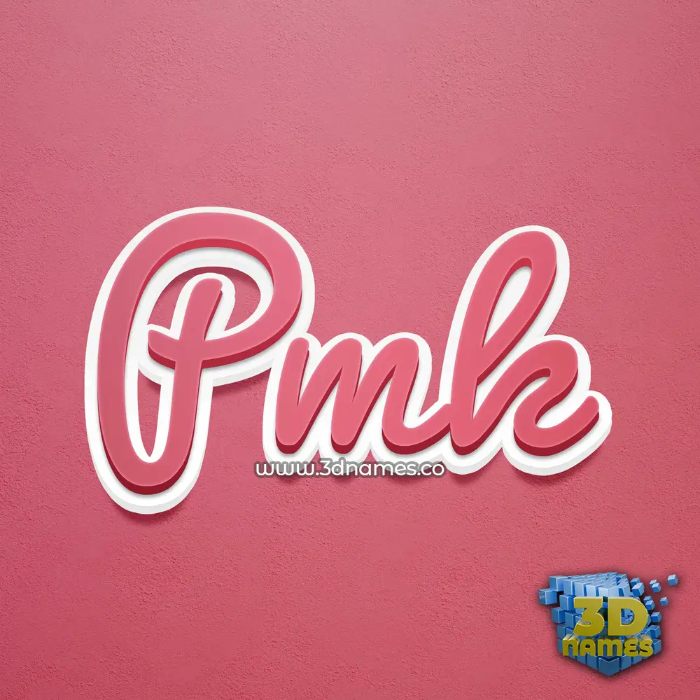 pmk in Red Scribble style - 3D name wallpaper