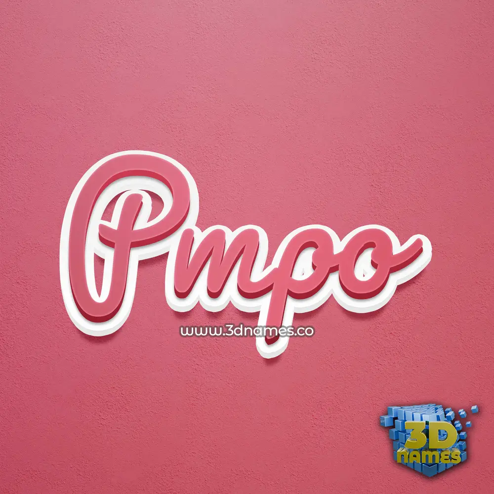 pmpo in Red Scribble style - 3D name wallpaper