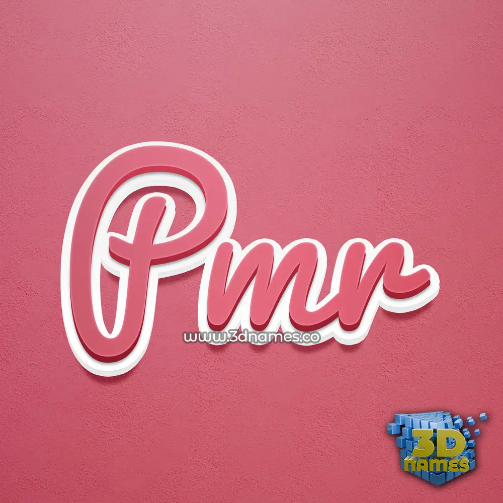 pmr in Red Scribble style - 3D name wallpaper