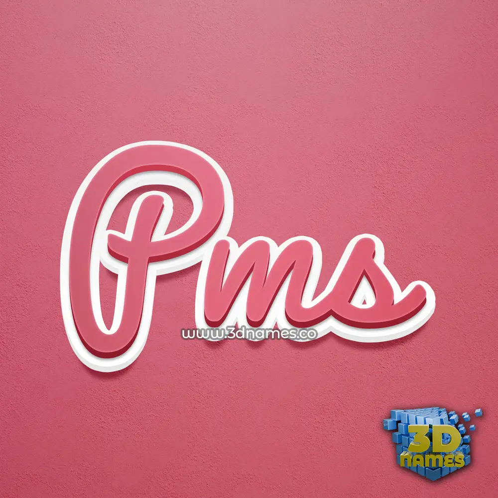 pms in Red Scribble style - 3D name wallpaper