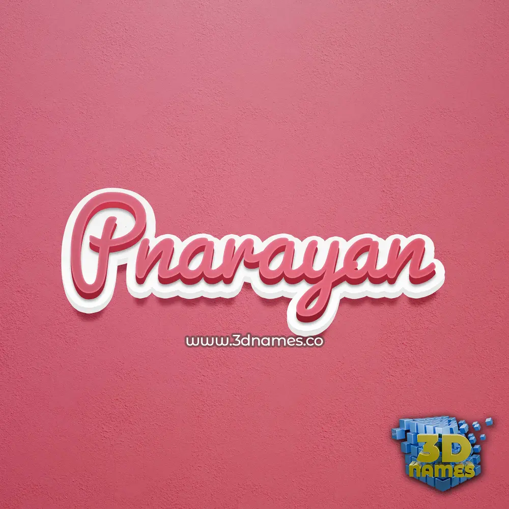 pnarayan in Red Scribble style - 3D name wallpaper