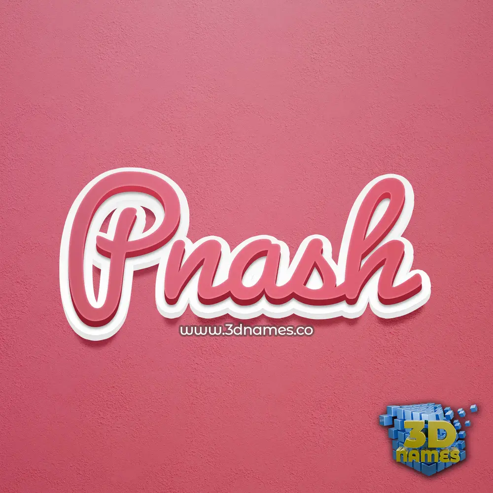 pnash in Red Scribble style - 3D name wallpaper