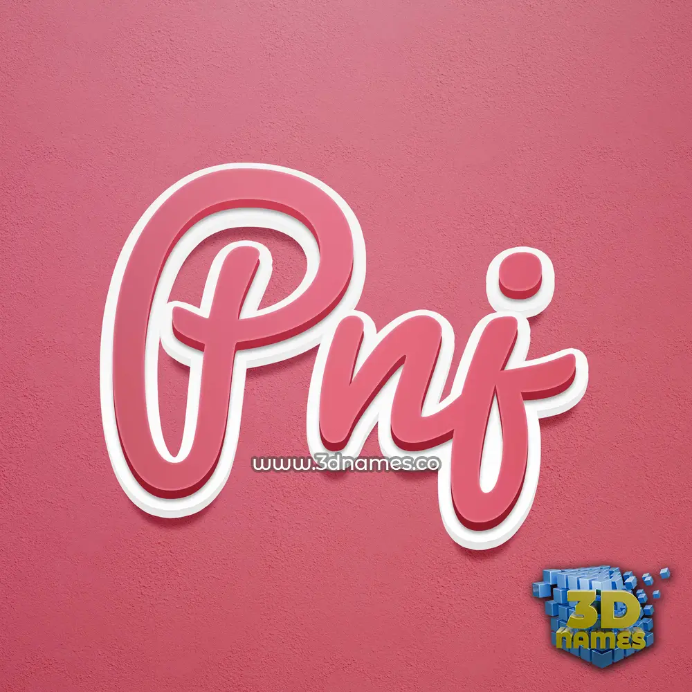pnj in Red Scribble style - 3D name wallpaper