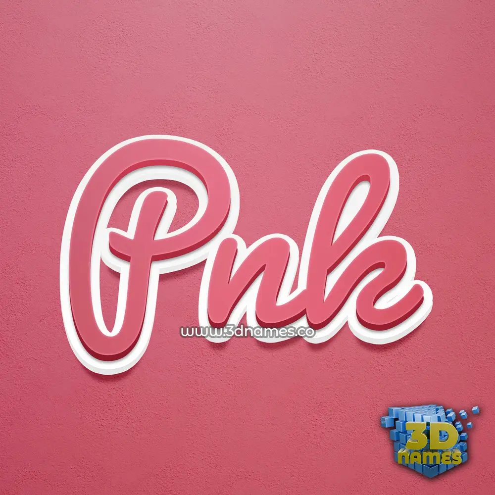 pnk in Red Scribble style - 3D name wallpaper