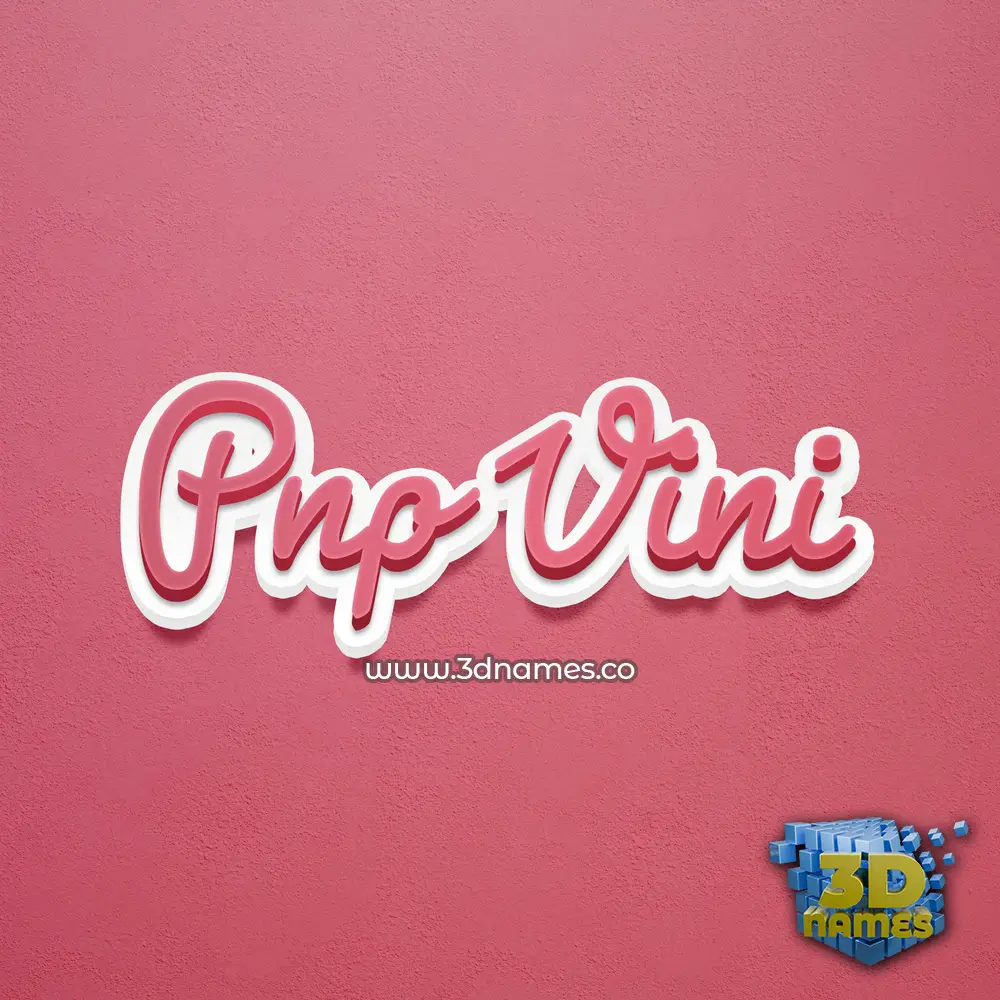 pnp vini in Red Scribble style - 3D name wallpaper