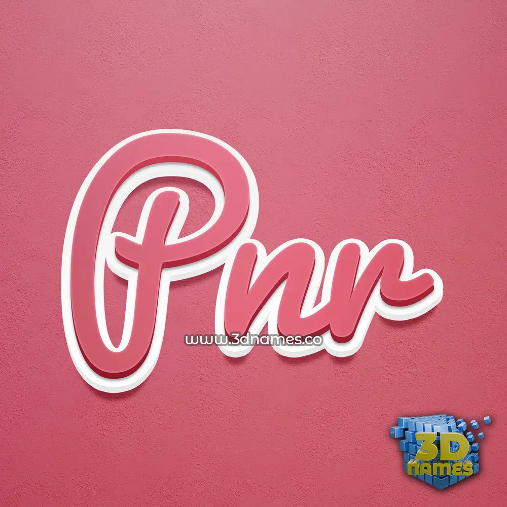 pnr in Red Scribble style - 3D name wallpaper