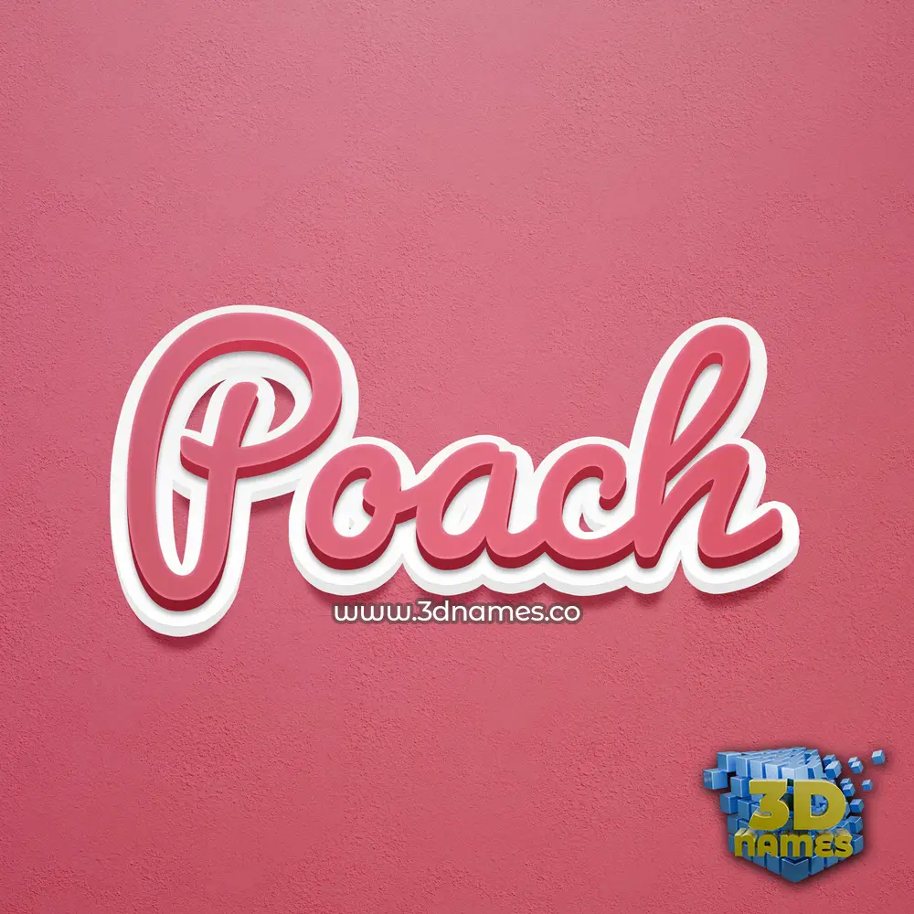 poach in Red Scribble style - 3D name wallpaper
