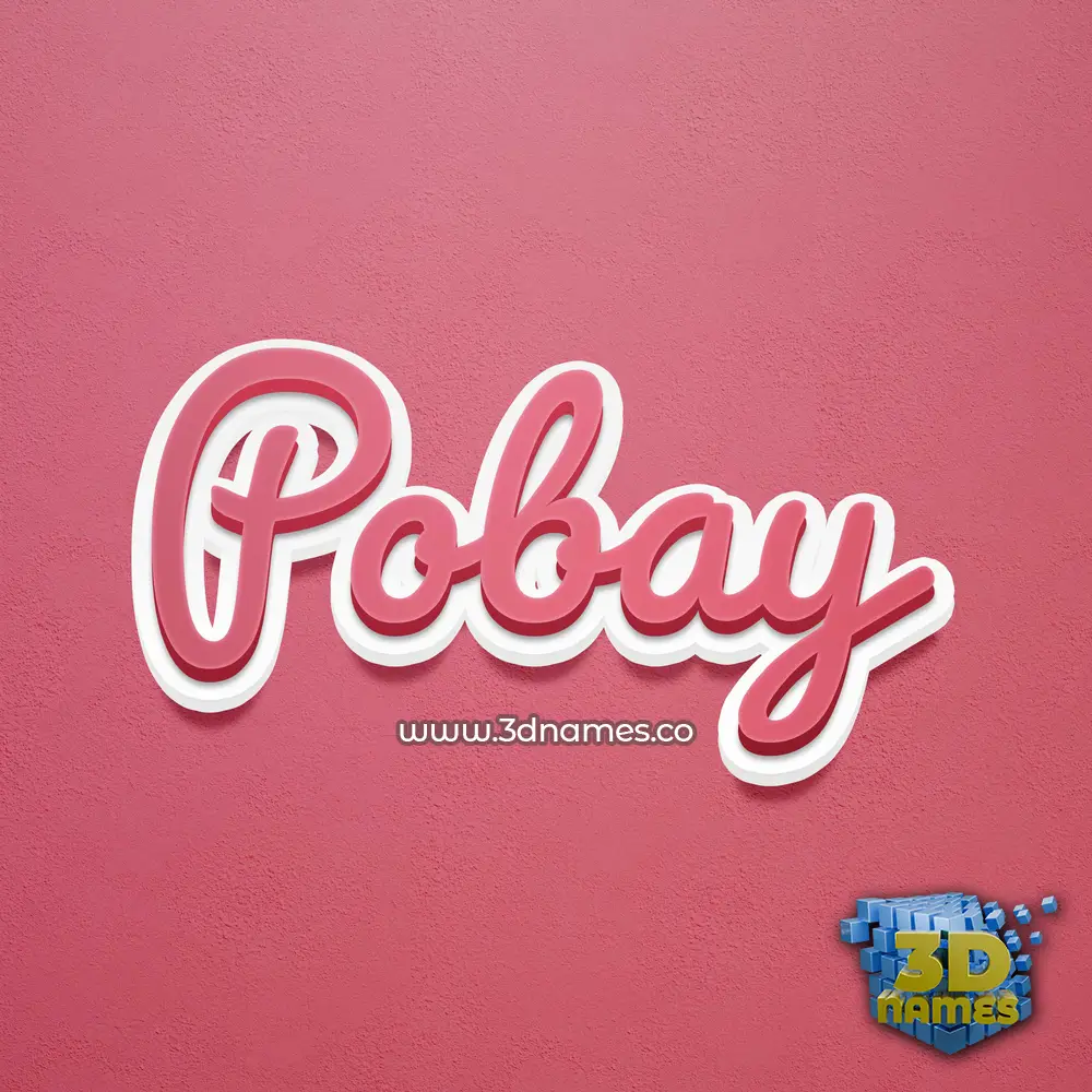 pobay in Red Scribble style - 3D name wallpaper