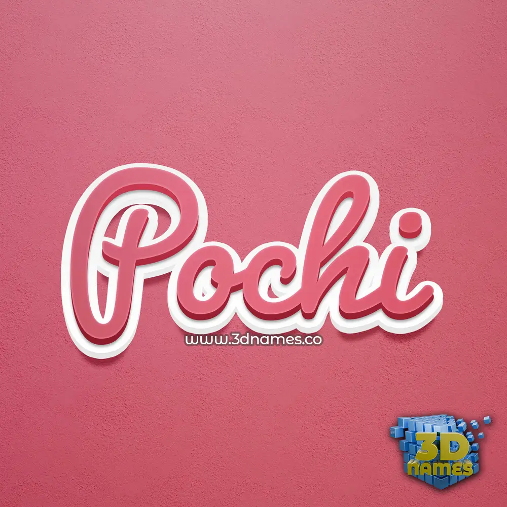 pochi in Red Scribble style - 3D name wallpaper