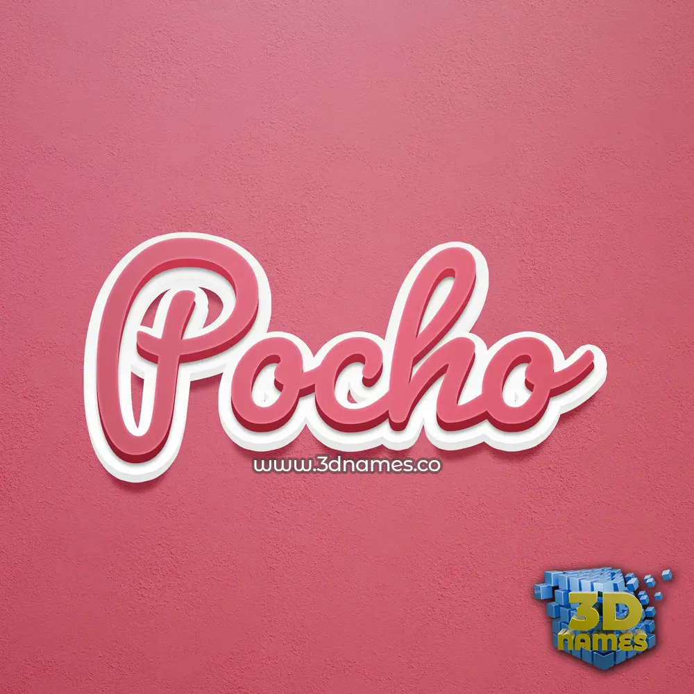 pocho in Red Scribble style - 3D name wallpaper