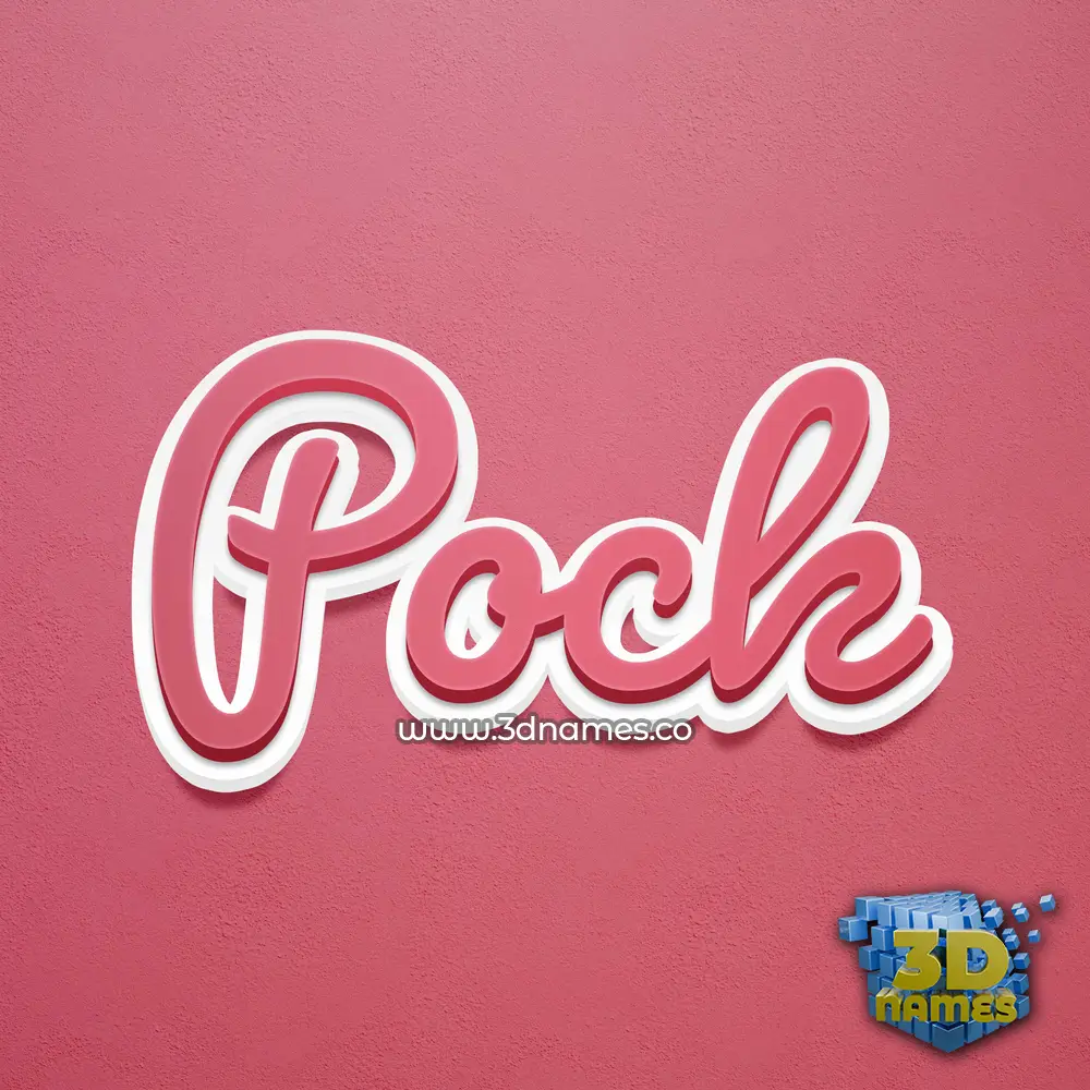 pock in Red Scribble style - 3D name wallpaper