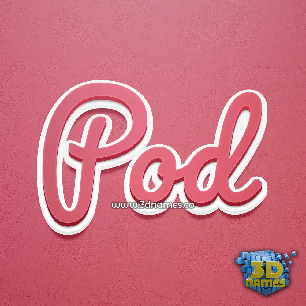 pod in Red Scribble style - 3D name wallpaper