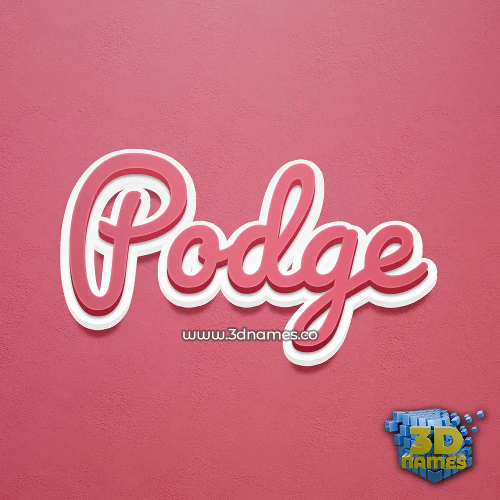 podge in Red Scribble style - 3D name wallpaper