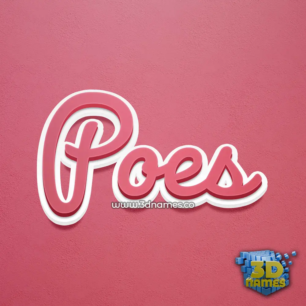 poes in Red Scribble style - 3D name wallpaper