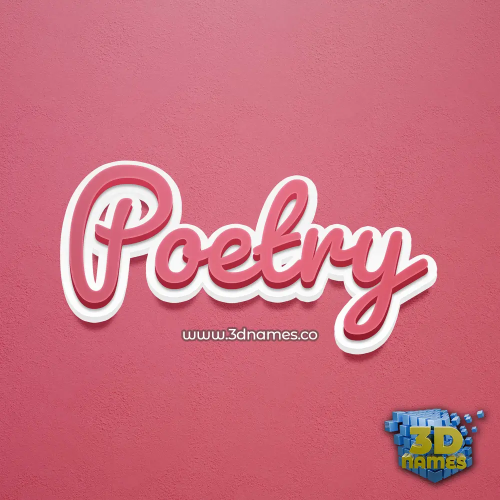 poetry in Red Scribble style - 3D name wallpaper