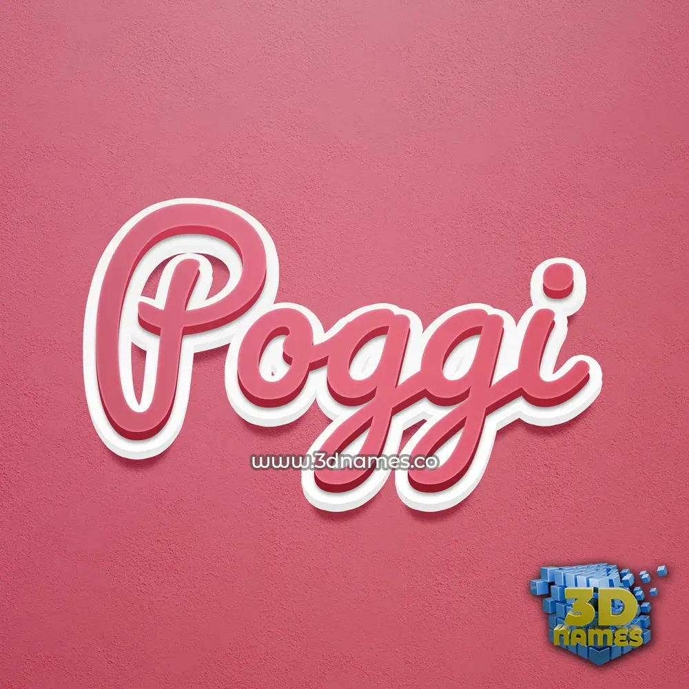 poggi in Red Scribble style - 3D name wallpaper