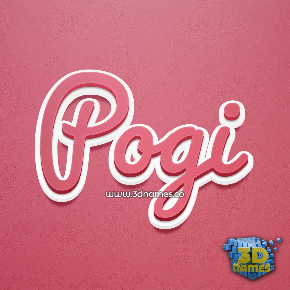 pogi in Red Scribble style - 3D name wallpaper