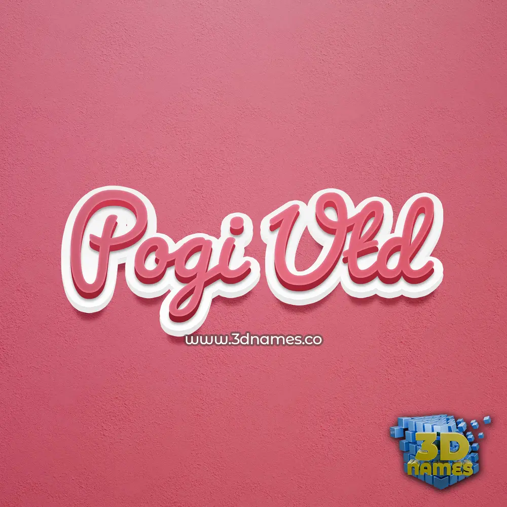 pogi utd in Red Scribble style - 3D name wallpaper