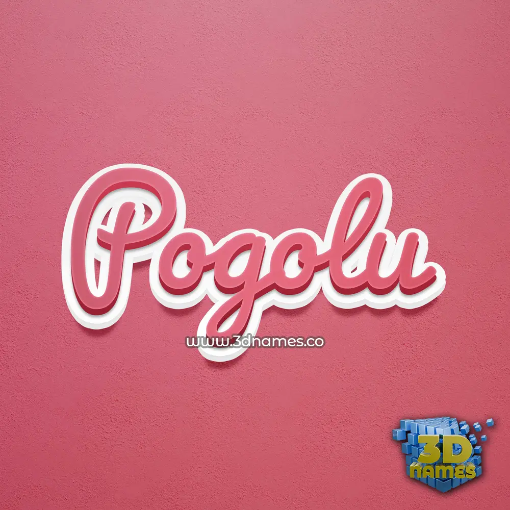 pogolu in Red Scribble style - 3D name wallpaper