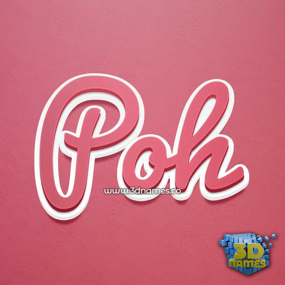 poh in Red Scribble style - 3D name wallpaper