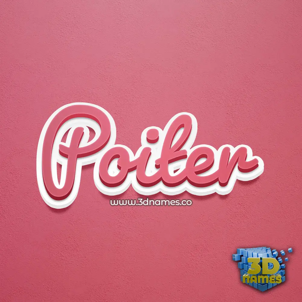 poiter in Red Scribble style - 3D name wallpaper