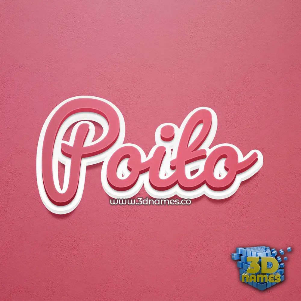 poito in Red Scribble style - 3D name wallpaper