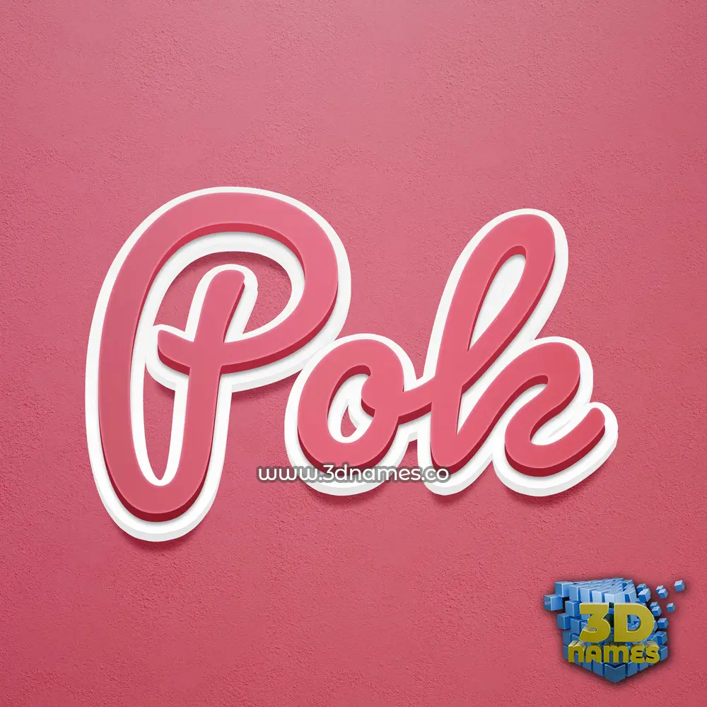 pok in Red Scribble style - 3D name wallpaper