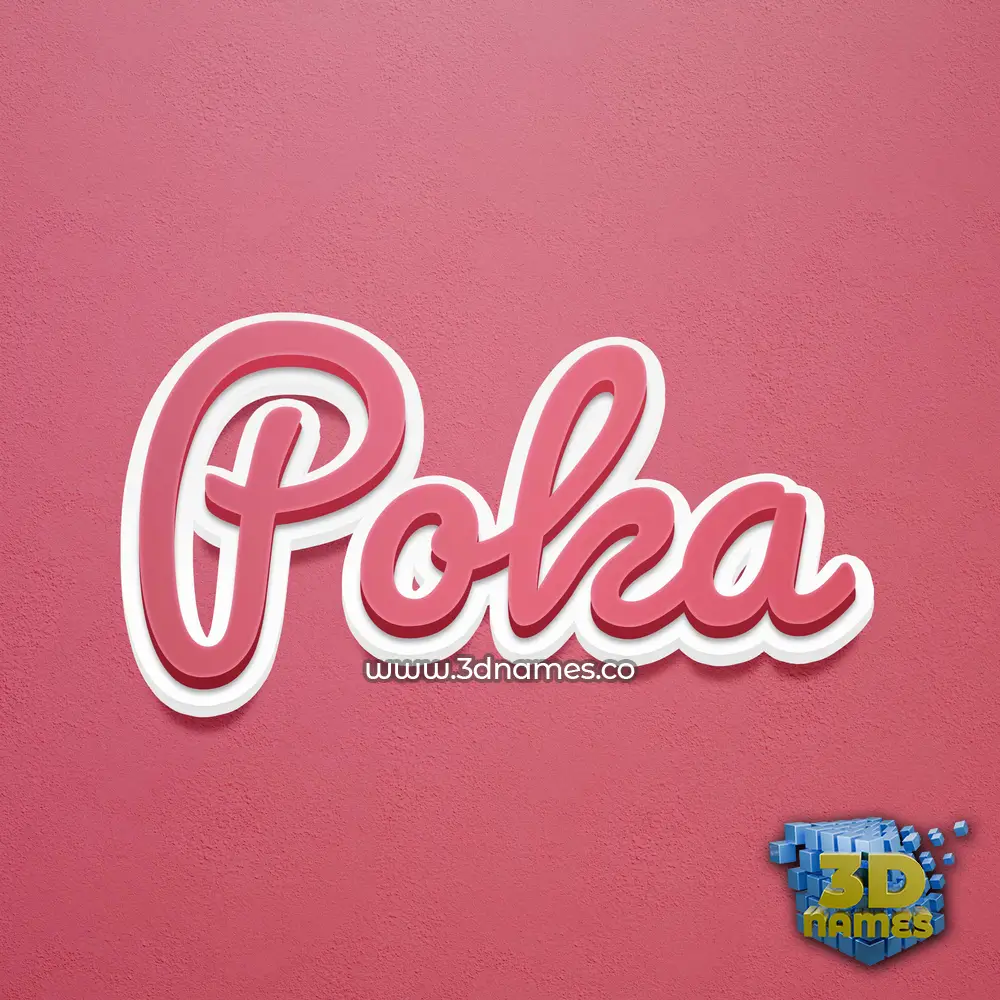 poka in Red Scribble style - 3D name wallpaper