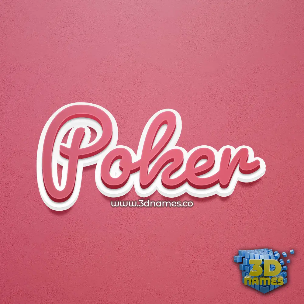 poker in Red Scribble style - 3D name wallpaper