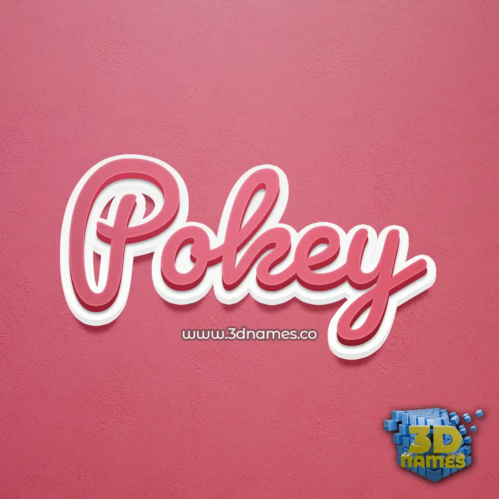 pokey in Red Scribble style - 3D name wallpaper