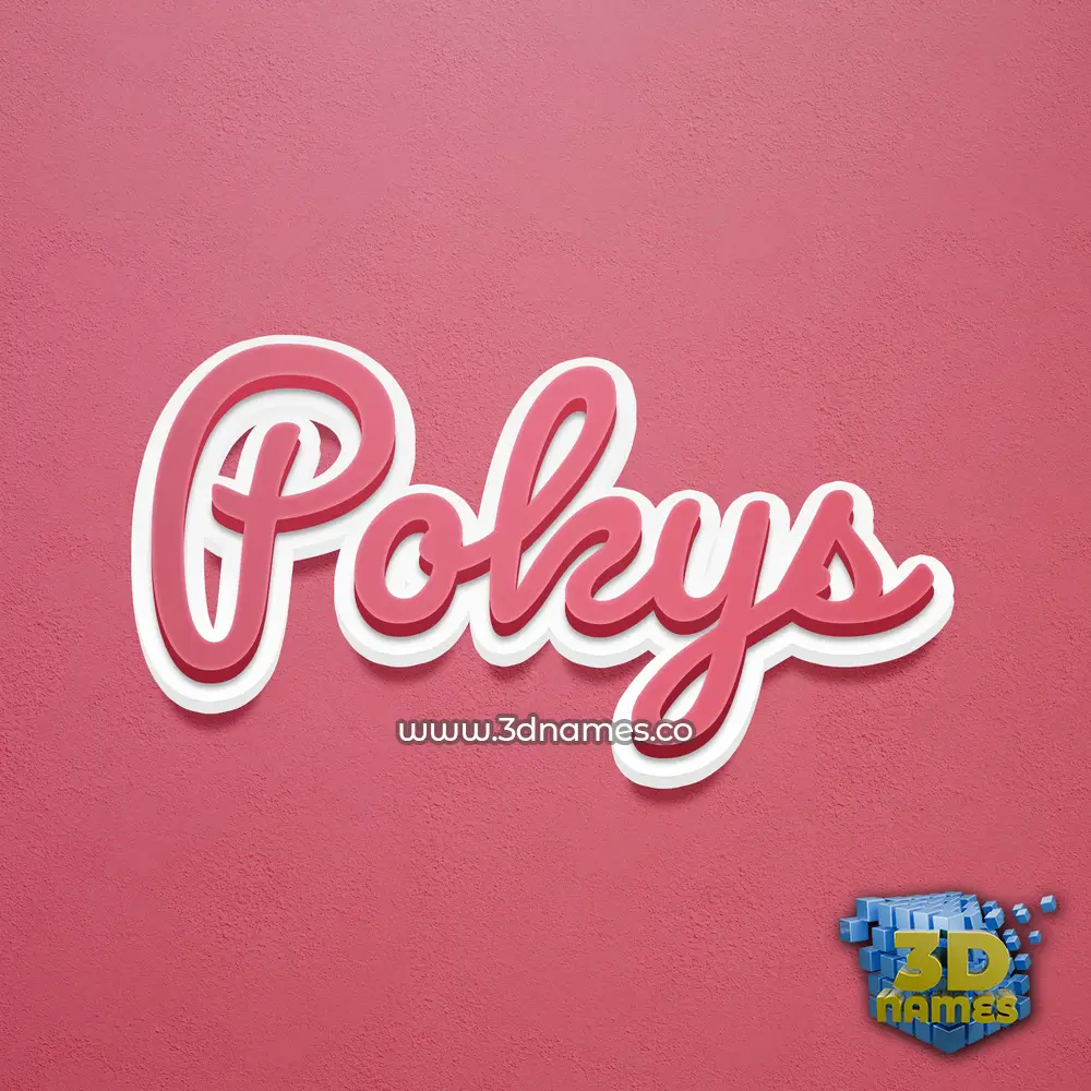 pokys in Red Scribble style - 3D name wallpaper