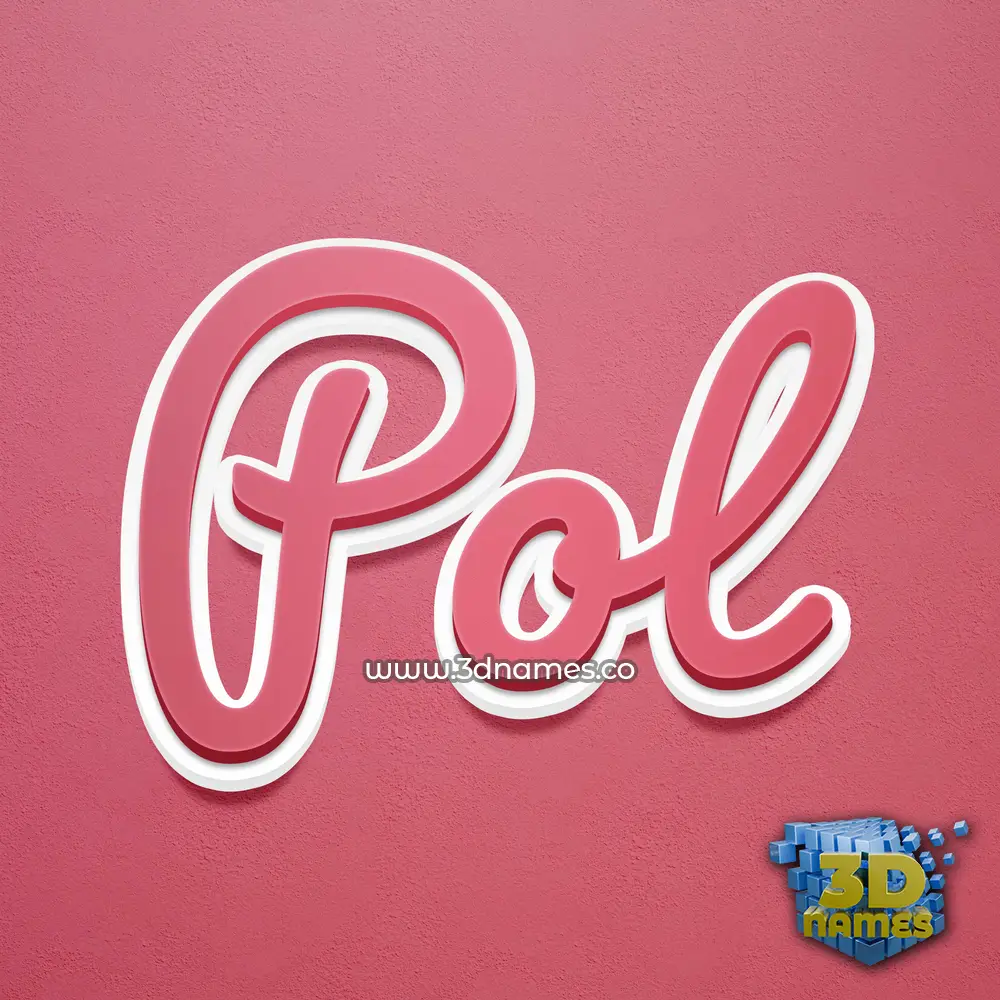pol in Red Scribble style - 3D name wallpaper