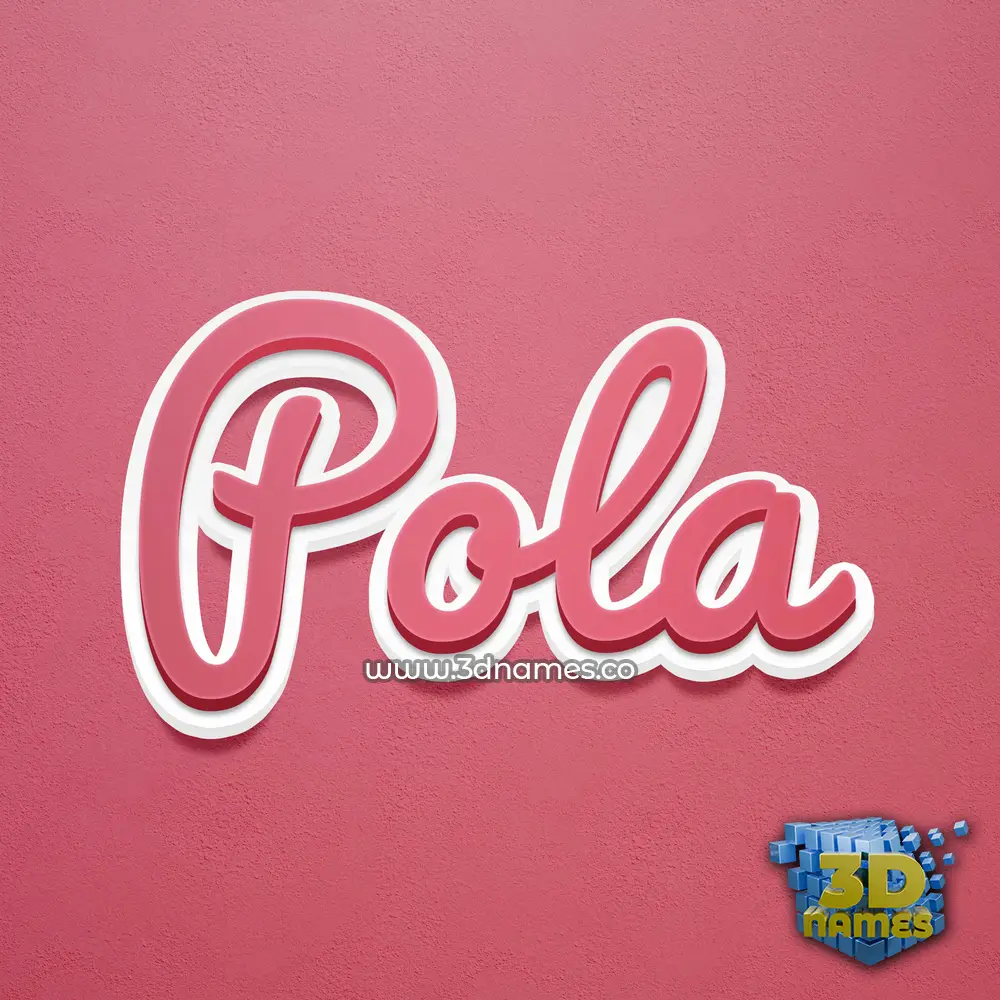 pola in Red Scribble style - 3D name wallpaper