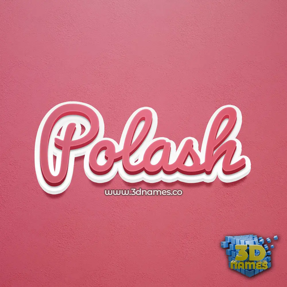 polash in Red Scribble style - 3D name wallpaper