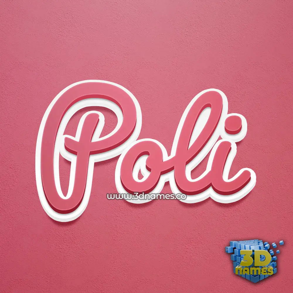poli in Red Scribble style - 3D name wallpaper