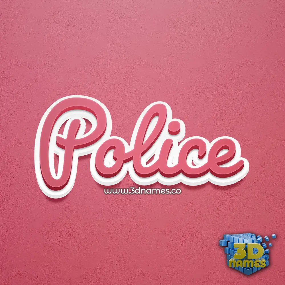 police in Red Scribble style - 3D name wallpaper