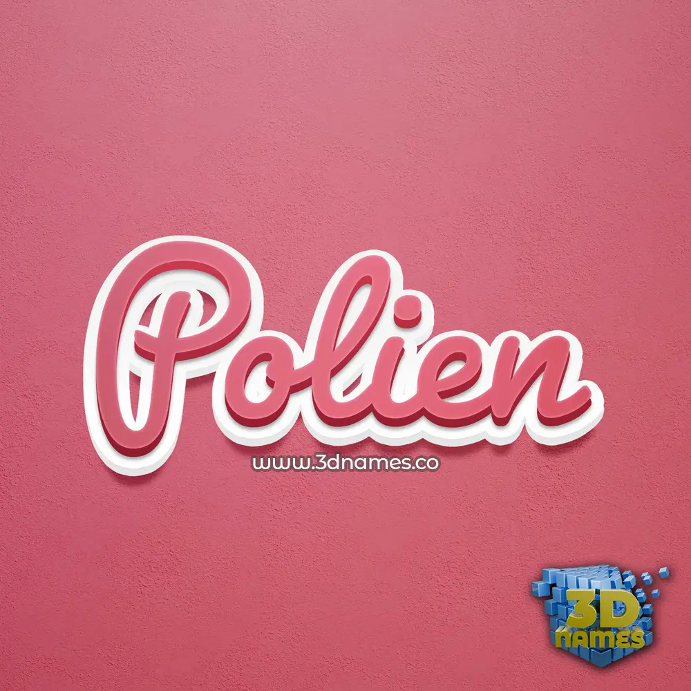 polien in Red Scribble style - 3D name wallpaper