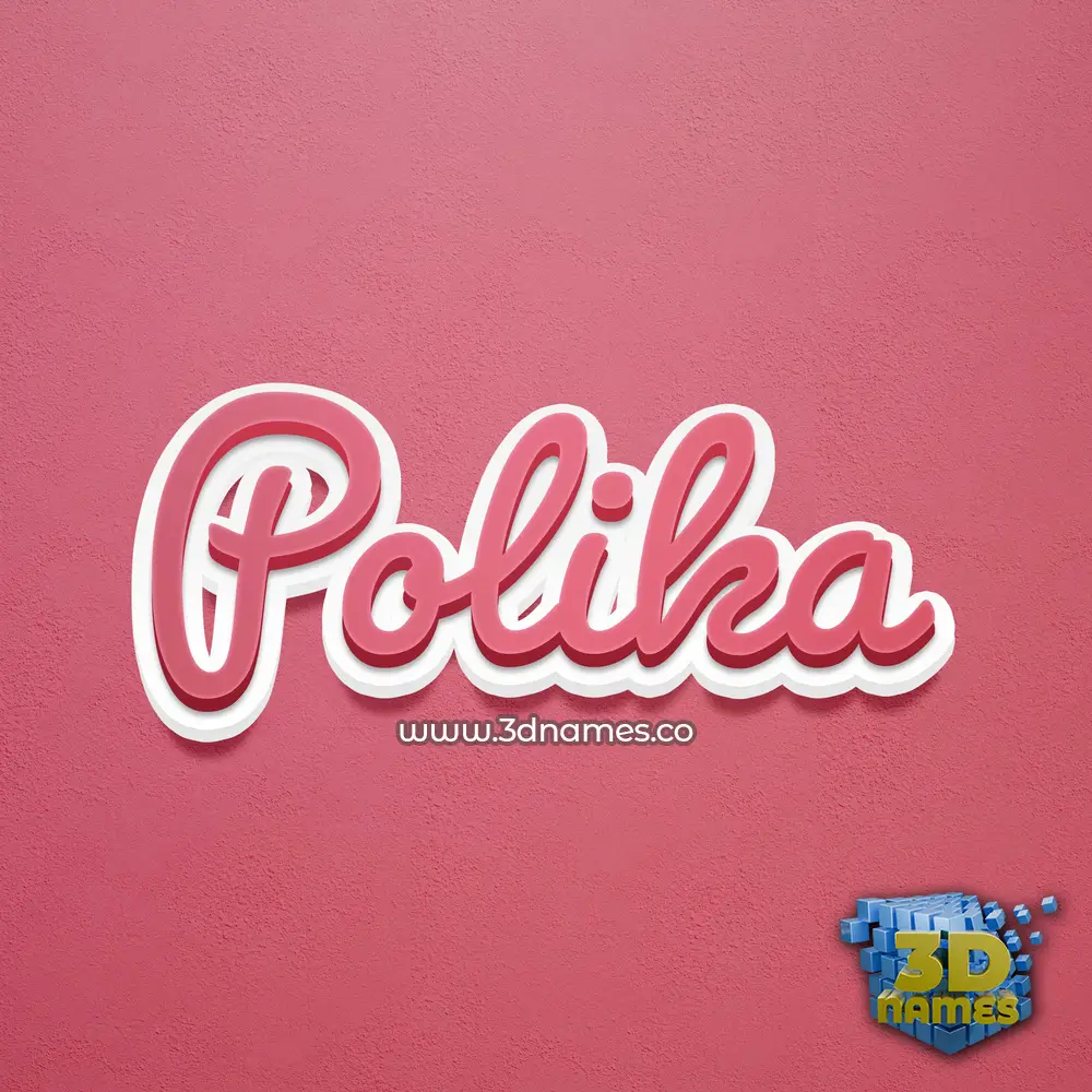 polika in Red Scribble style - 3D name wallpaper