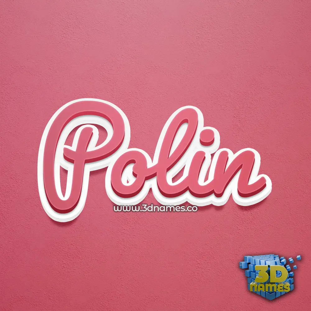 polin in Red Scribble style - 3D name wallpaper
