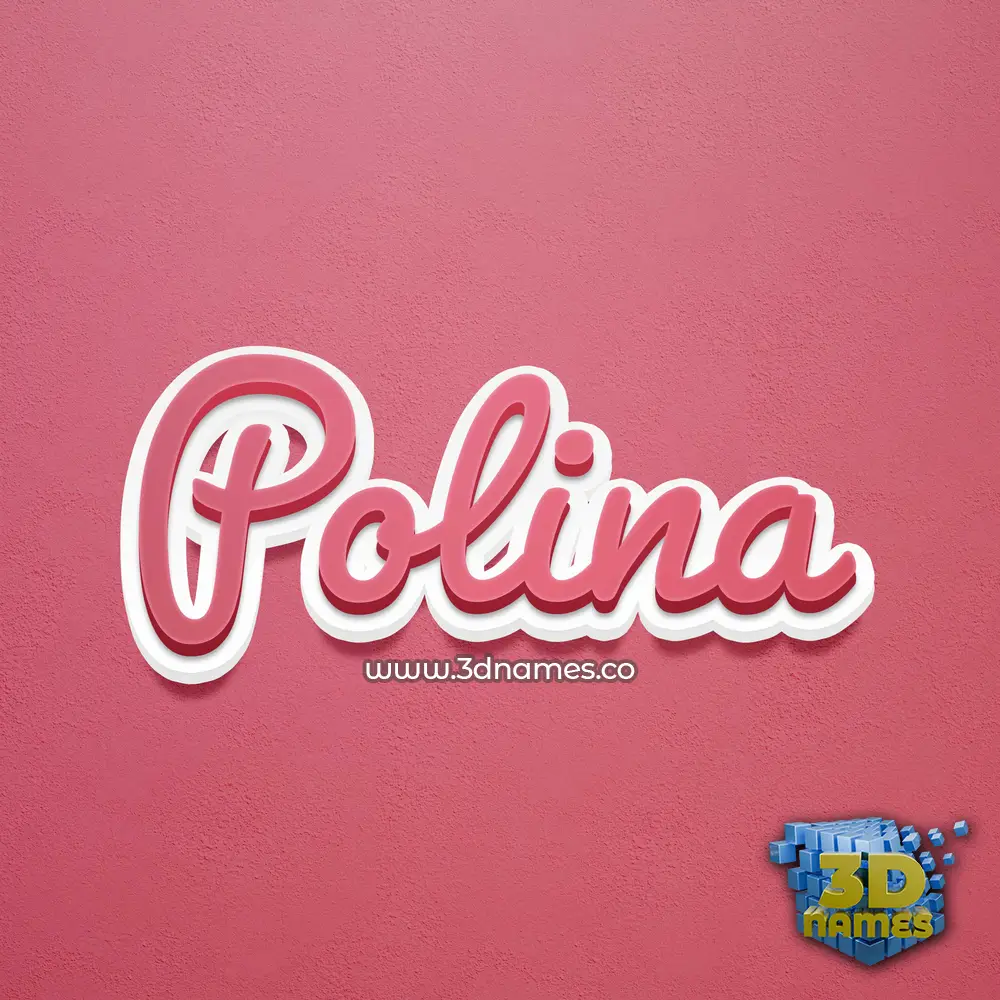 polina in Red Scribble style - 3D name wallpaper