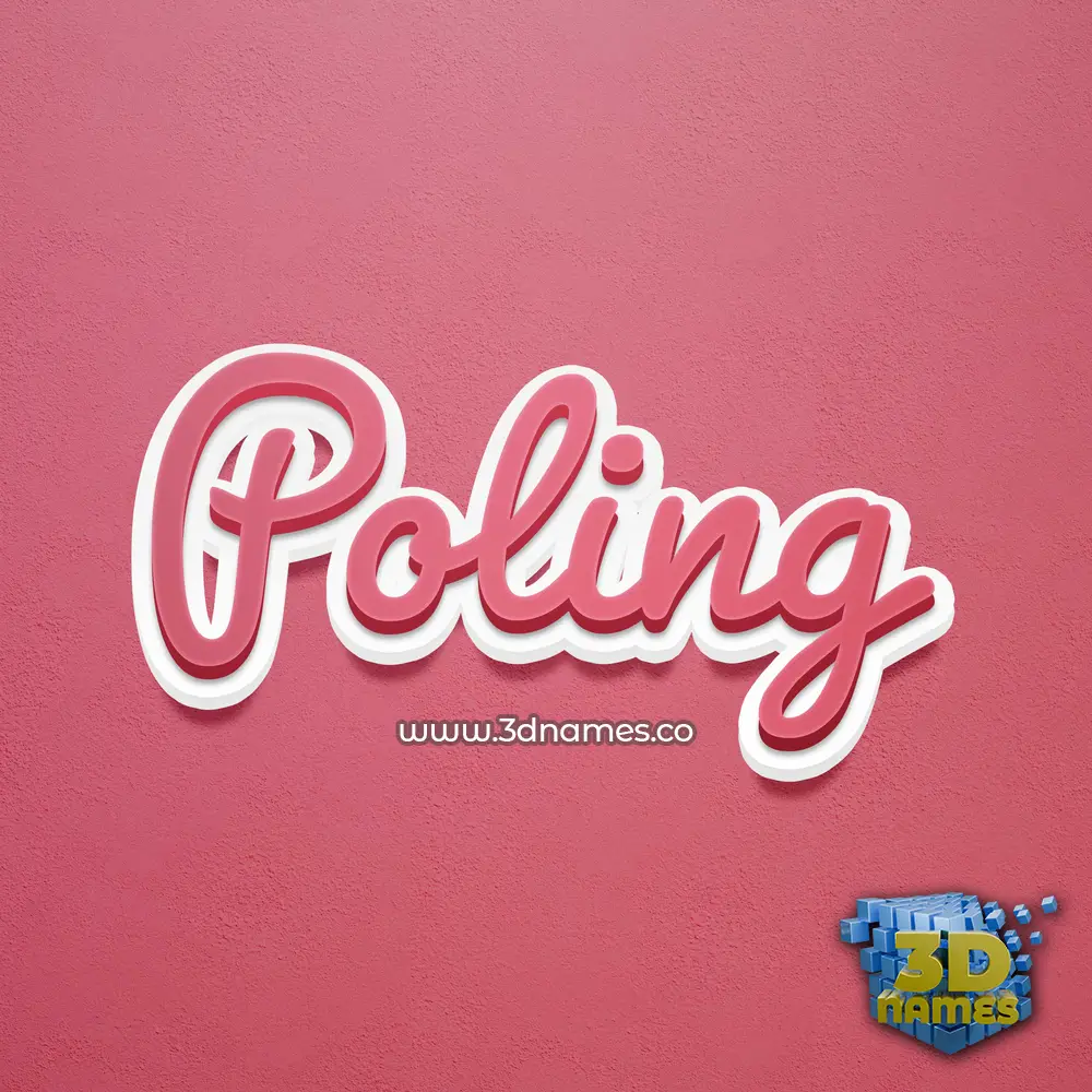 poling in Red Scribble style - 3D name wallpaper