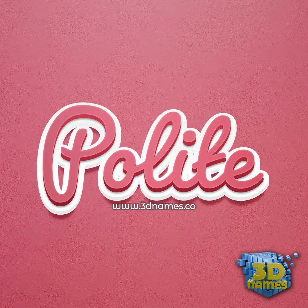 polite in Red Scribble style - 3D name wallpaper
