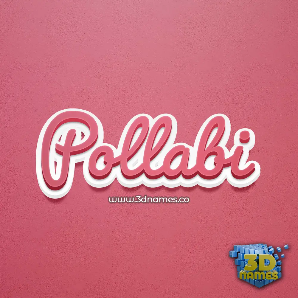 pollabi in Red Scribble style - 3D name wallpaper