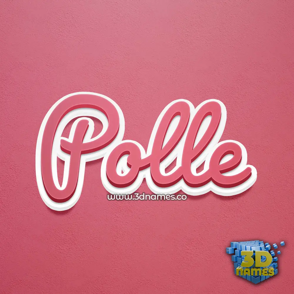 polle in Red Scribble style - 3D name wallpaper