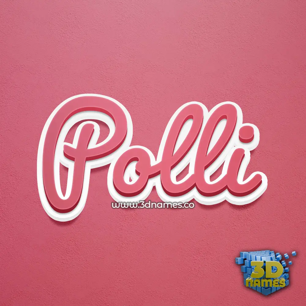 polli in Red Scribble style - 3D name wallpaper