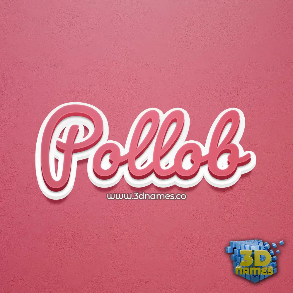 pollob in Red Scribble style - 3D name wallpaper